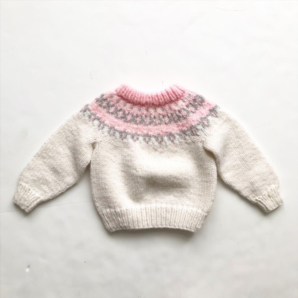 Hand knit Nordic design sweater EUC fits like 6-12 months